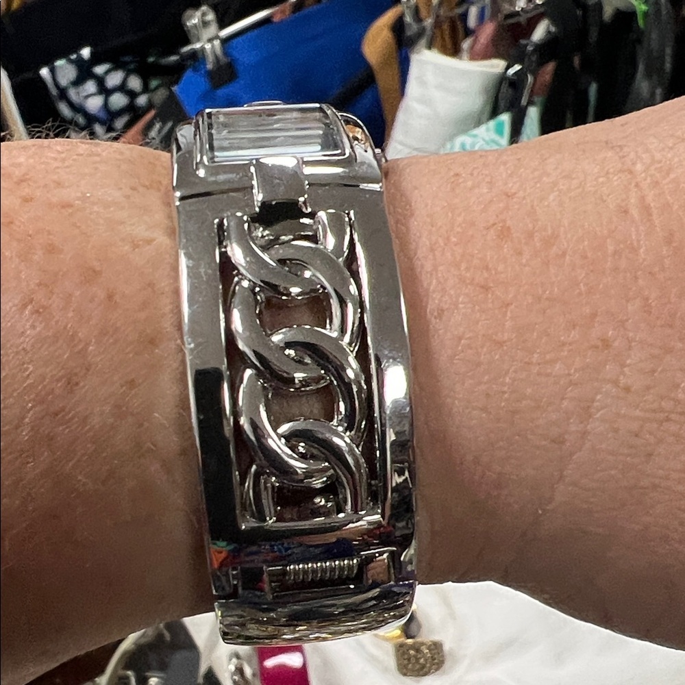 Ellen Tracy Women's Cuff Watch, Rectangular, Silv… - image 2